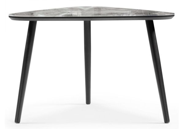 Стеклянный стол Рамси мрамор серый