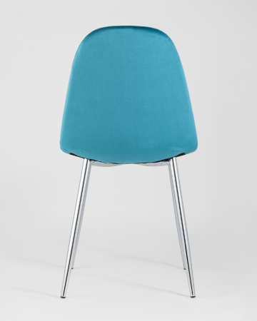 Стул Валенсия велюр темно-бирюзовый хромированные ножки