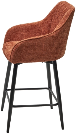 Полубарный стул ERYK 180 градусов поворот, коричневый, шенилл, черный каркас (H=67)