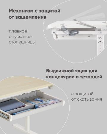 Парта растущая E601 клен фото в интернет-магазине Stoolmarket