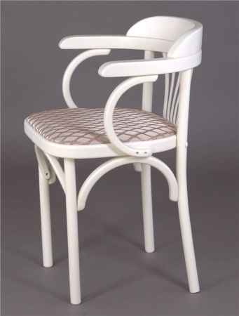 Деревянный стул Венский слоновая кость с мягким сиденьем из ткани 1 бежевый