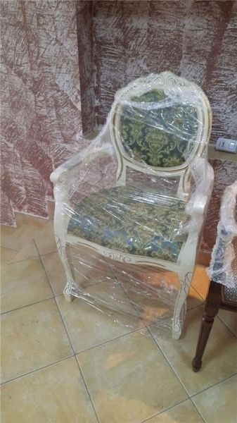 Кресло "Милорд-12" 1013+патина золото и ткань Андрис бирюза Вензель слоновая кость