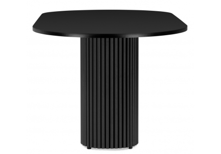 Стол деревянный Барон О 200 х 90 черная пленка шагрень, черные ноги