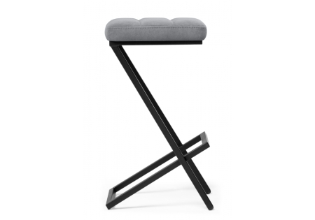 Барный стул Амаури микровелюр катания сильвер, черный