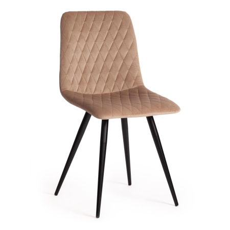 Стул CHILLYx (mod. 7096) ткань и металл, 45x53х88 см, высота до сиденья 50 см, бежевый бархат 5, черный