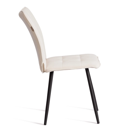 Стул обеденный Bari белый и серый, ткань и металл, мягкое сиденье, без подлокотников Стул обеденный Bari белый и серый, ткань и металл, мягкое сиденье, без подлокотников