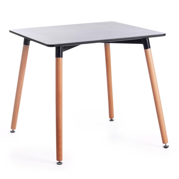 Стол JOHN (T1003) МДФ, дерево, 80х80х75 см, черный, натуральный