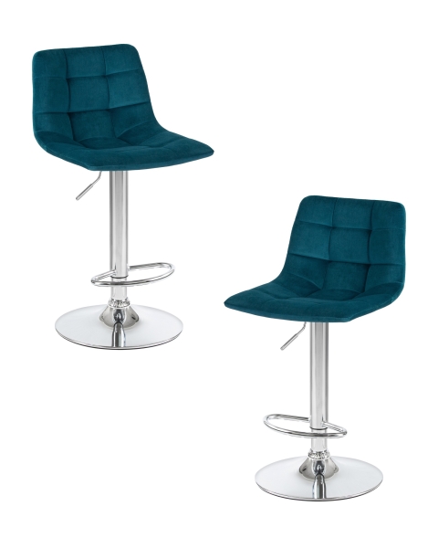 Набор 2 шт Стул барный TAILOR, морской волны велюр (MJ9-99)