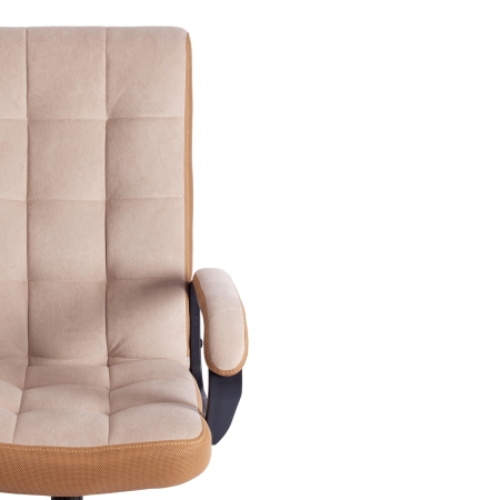 Кресло TRENDY флок и ткань, бежевый и бронза