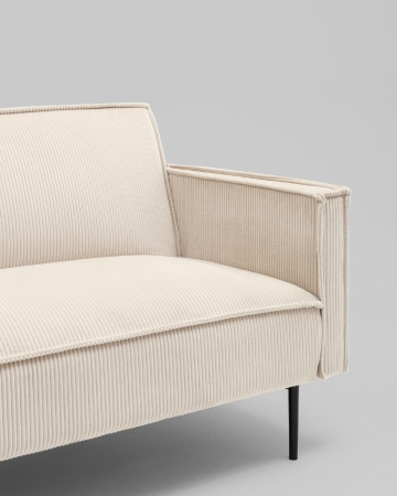 Диван прямой Кассель велюр рельефный молочный