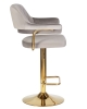 Стул барный CHARLY золотой, серый велюр MJ9-75