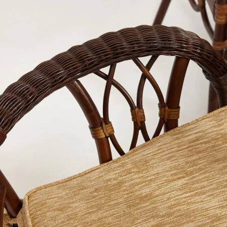 Комплект обеденный "ANDREA GRAND" (стол со стеклом + 6 кресел + подушки)