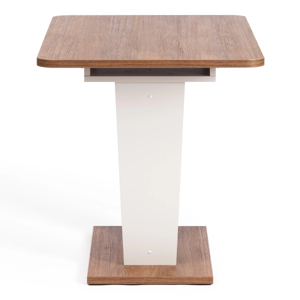 Стол обеденный FOX раздвижной, дерево, темное дерево, белый