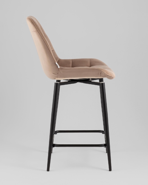 Стул полубарный Флекс с поворотным механизмом велюр капучино
