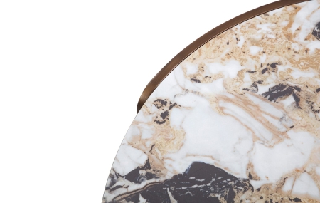 Стол журнальный CT3095CL (D90) белая керамика/бронзовый