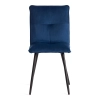 Стул обеденный Sweet синий, велюр и металл, мягкое сиденье, без подлокотников