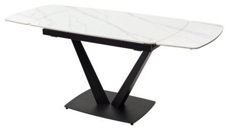 Стол ALATRI 120 MATT WHITE MARBLE SINTERED STONE, BLACK