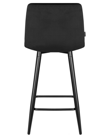 Набор 2 шт Стул полубарный OLIVIA, черные матовые ножки, черный велюр (108-77)