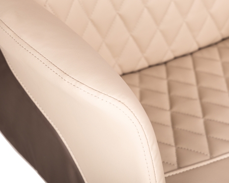 Офисное кресло LEONARD бежевый и коричневый, экокожа и металл, мягкое сиденье, с подлокотниками