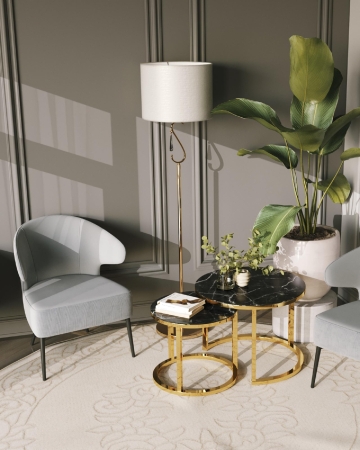 Кресло лаунж Royal Stripes велюр серый