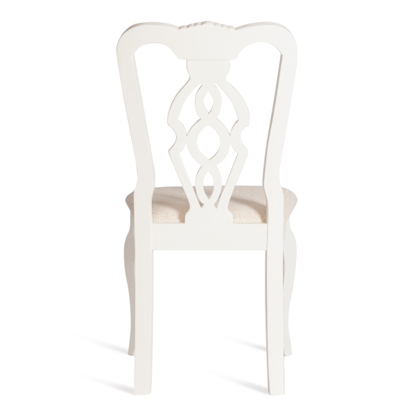 Стул Афродита (Aphrodite) дерево гевея, 46х54х99 см, слоновая кость, ткань кремовая с рисунком
