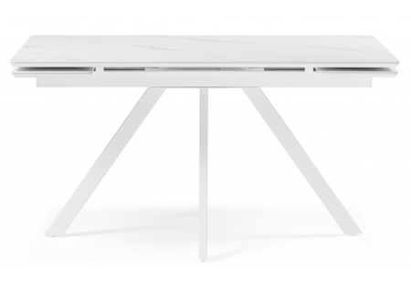 Керамический стол Вилли 140(200)х80 белый мрамор, белый