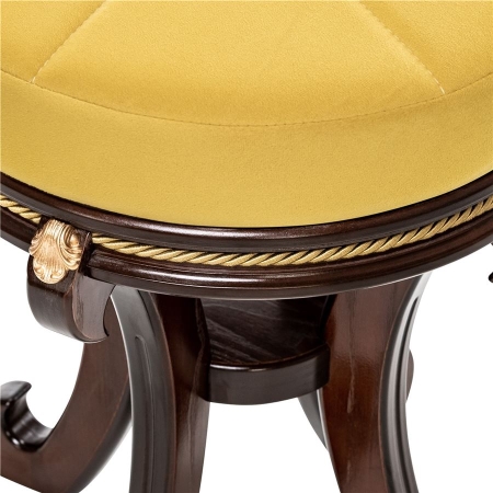 Банкетка Глория темное дерево и желтый, ткань и дерево