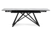 Стеклянный стол Вилсон 140(200)х80 белый мрамор, черный