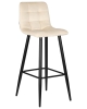 Стул барный NICOLE черные матовые ножки, кремовый велюр 108-113