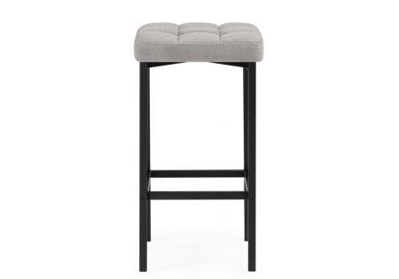 Барный стул Лофт серый (катания сильвер), черный