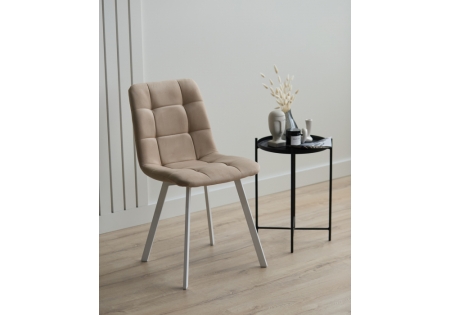 Стул на металлокаркасе Чилли бежевый, белый