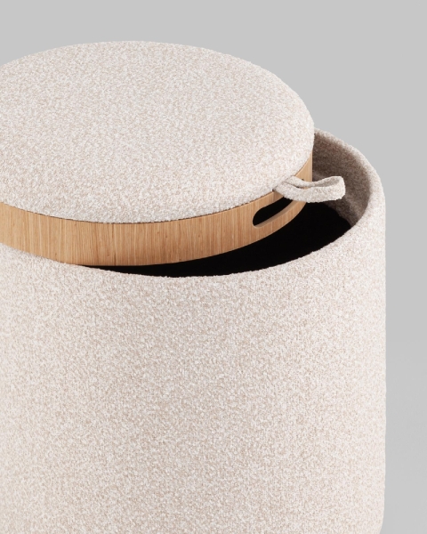 Пуф-столик с ящиком Хюгге XS букле бежевый