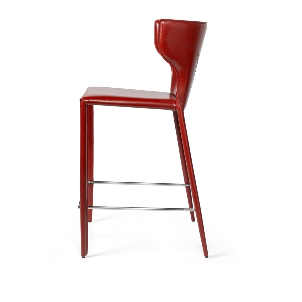 Стул полубарный Austin кожа ретро-красный