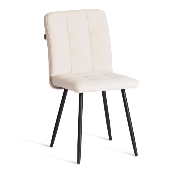 Стул обеденный Medeo белый и серый, ткань и металл, мягкое сиденье, без подлокотников