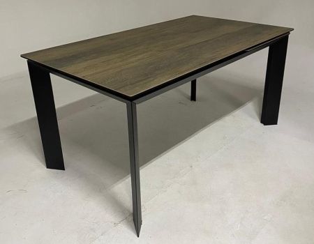 Стол CREMONA 140 KL-61 под дерево итальянская керамика, черный каркас