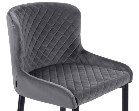 Стул полубарный CHRISTIAN'65 черные ножки, темно-серый велюр V108-91