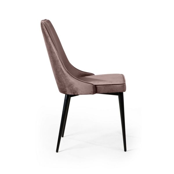 Стул Oliver бархат пепельно-бежевый, черный конус