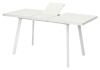 Стол ФИН 120 Латте, стекло, белый каркас