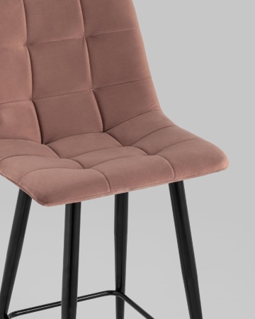 Стул полубарный Джанго велюр пыльно-розовый высота сиденья 60 см