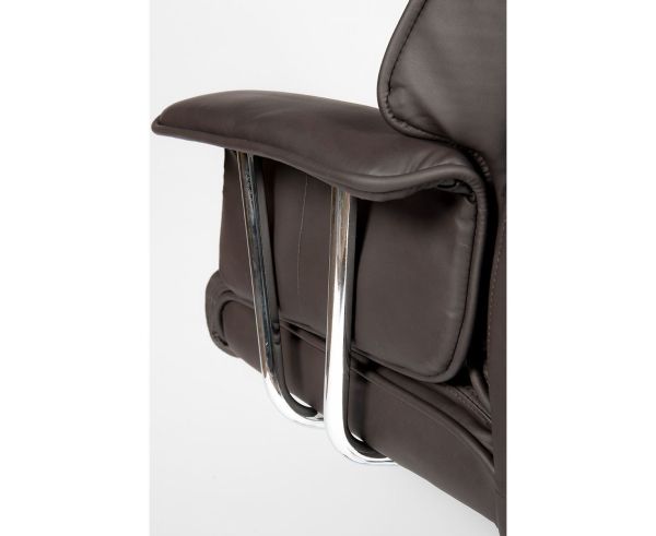 Кресло офисное Президент сталь и хром, темно-коричневая кожа Кресло офисное Президент сталь и хром, темно-коричневая кожа