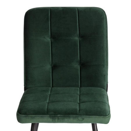 Стул обеденный Medeo зеленый, велюр и металл, мягкое сиденье, без подлокотников