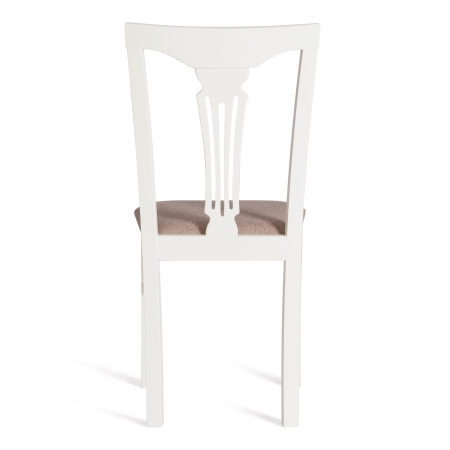 Стул Гермес (Hermes) дерево гевея, 43х49х94 см, слоновая кость, ткань серая