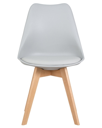 Набор 4 шт Стул обеденный JERRY SOFT, ножки светлый бук сиденья светло-серый (GR-01)
