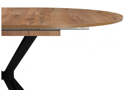 Стол деревянный Орион 90, 130 дуб крафт золотой, черный матовый