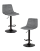 Набор 2 шт Стул барный TAILOR BLACK, серый велюр (MJ9-75)