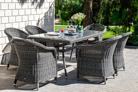 "Равенна" плетеное кресло из искусственного ротанга, графит