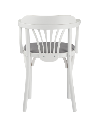 Деревянный стул Венский белый с мягким сиденьем из ткани RS15 с дугами назад