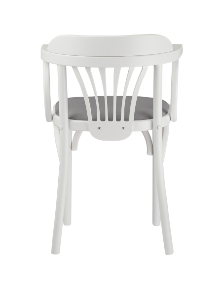 Деревянный стул Венский белый с мягким сиденьем из ткани RS15 с дугами назад