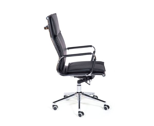 Кресло офисное Харман (черный) хром черная экокожа Кресло офисное Харман (черный) хром черная экокожа