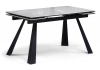Керамический стол Маунт 140x80 белый мрамор, черный кварц, черный